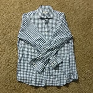 Blue checked button up